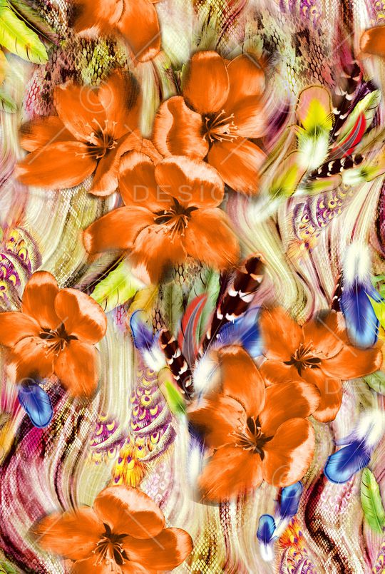 抽象线条印花华亿平台图片