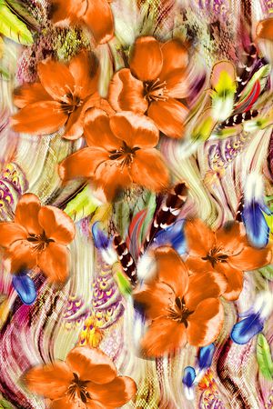 抽象线条印花华亿平台图片