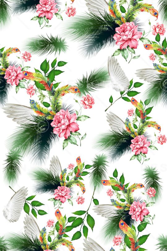 手绘花卉印花华亿平台图片