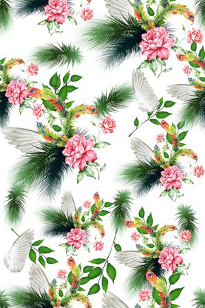 手绘花卉印花华亿平台图片