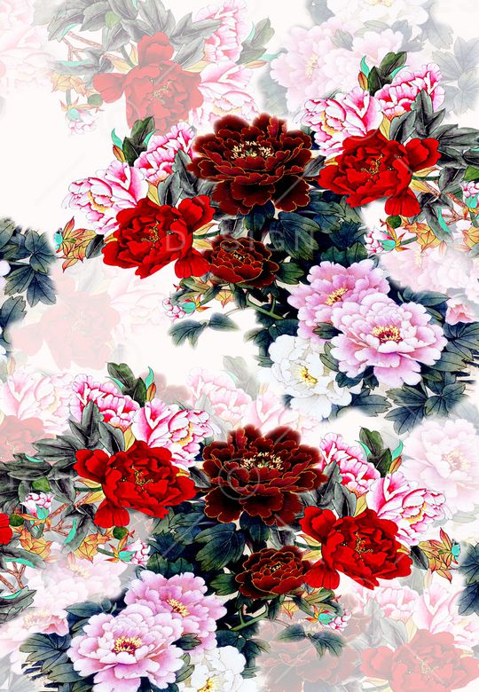 花卉印花华亿平台图片