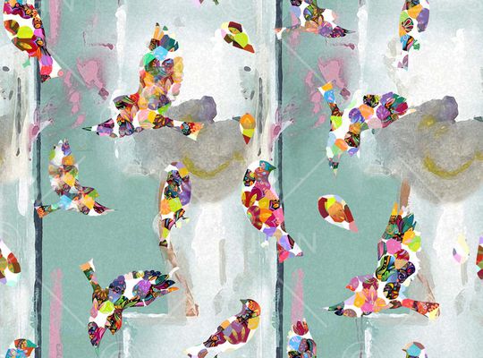 时尚流行抽象印花华亿平台图片