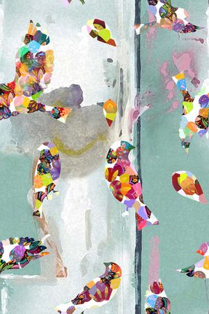 时尚流行抽象印花华亿平台图片