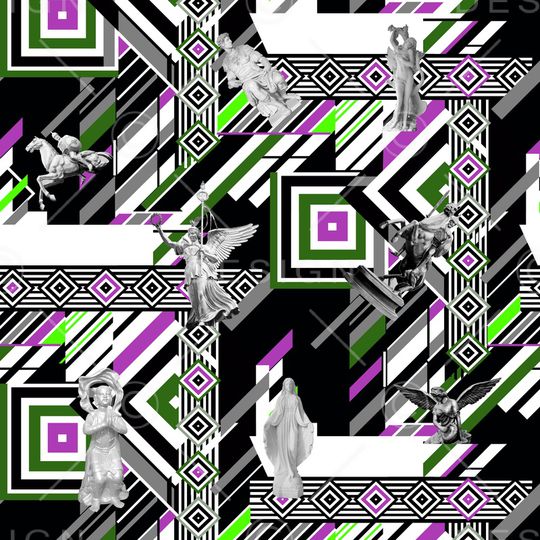 几何图形印花华亿平台图片