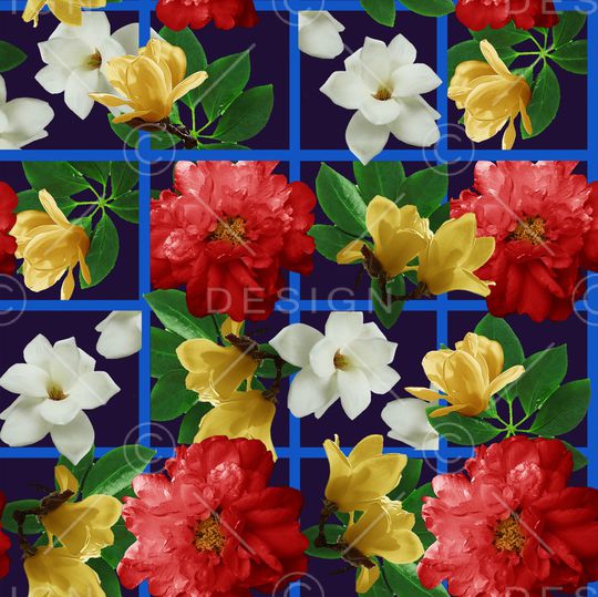 蓝格子印花华亿平台图片