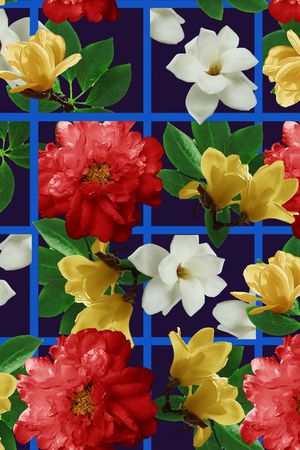 蓝格子印花华亿平台图片