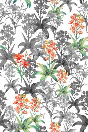 复古花卉印花华亿平台图片