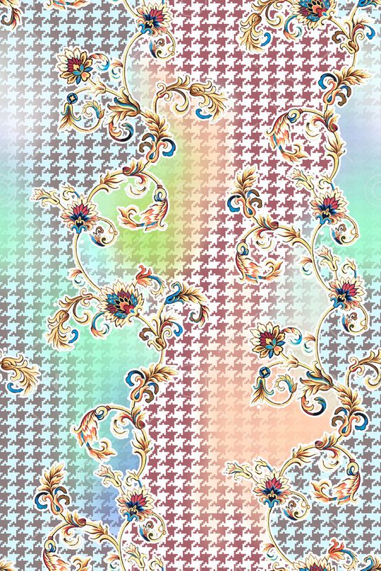 千鸟格印花华亿平台图片