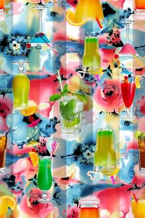 手绘花卉冰爽夏季女装印花华亿平台图片