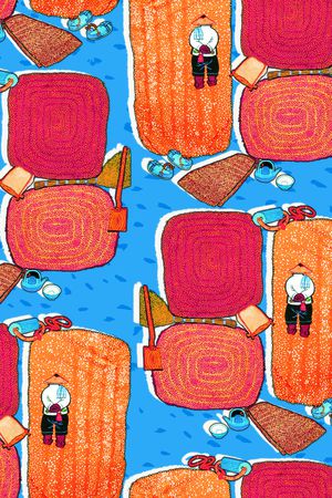 民俗画印花华亿平台图片