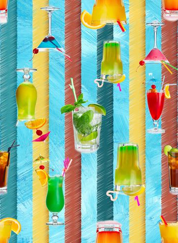 743605-炫彩线条冰爽夏季女装（蓝）