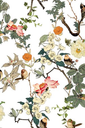 工笔画印花华亿平台图片