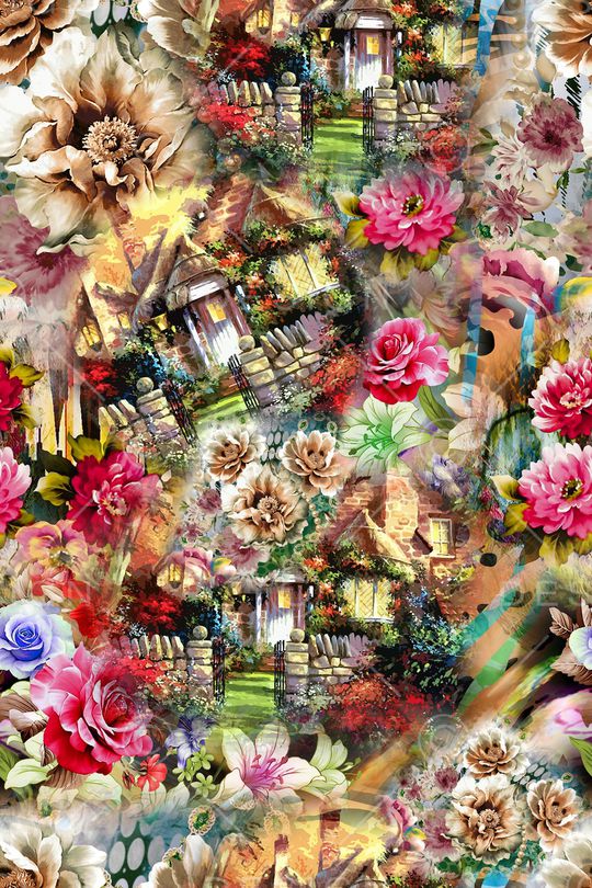 花卉印花华亿平台图片