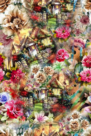 花卉印花华亿平台图片