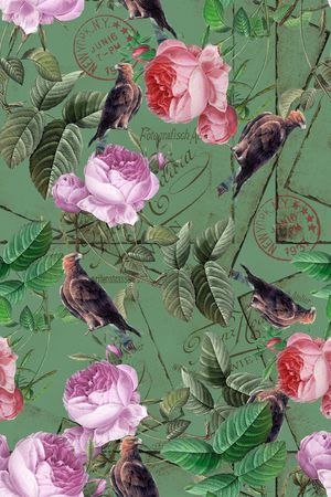 手绘花卉印花华亿平台图片