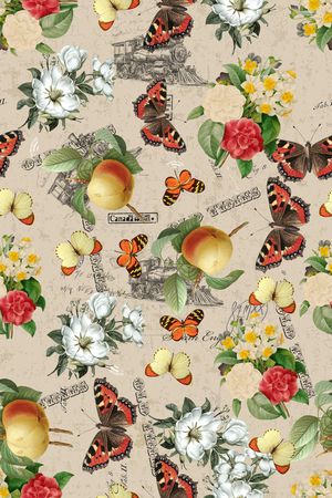 手绘花卉印花华亿平台图片