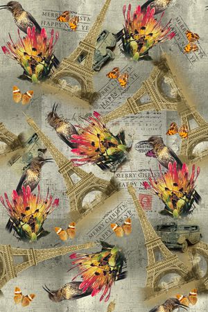 花鸟图印花华亿平台图片