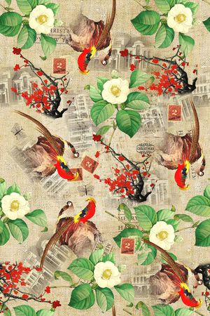 梅花花卉印花华亿平台图片