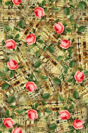 手绘花卉印花华亿平台图片