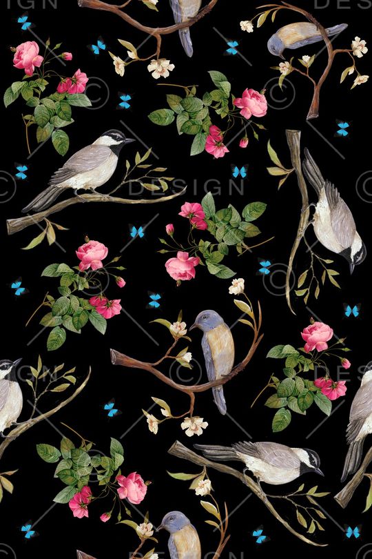 手绘花卉印花华亿平台图片