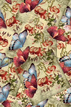 手绘花纹印花华亿平台图片