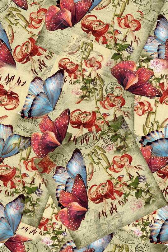 手绘花纹印花华亿平台图片