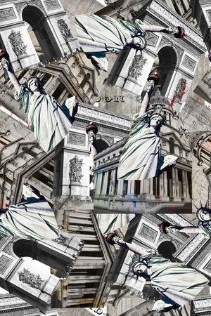 复古建筑物印花华亿平台图片