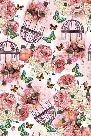 花卉背景印花华亿平台图片