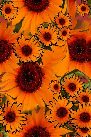 写意花卉印花华亿平台图片