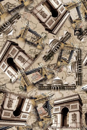 建筑背景印花华亿平台图片