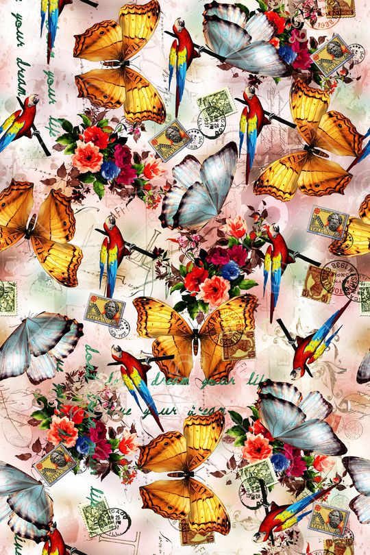 花鸟图印花华亿平台图片