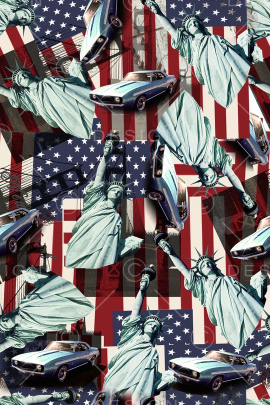 自由女神像印花华亿平台图片