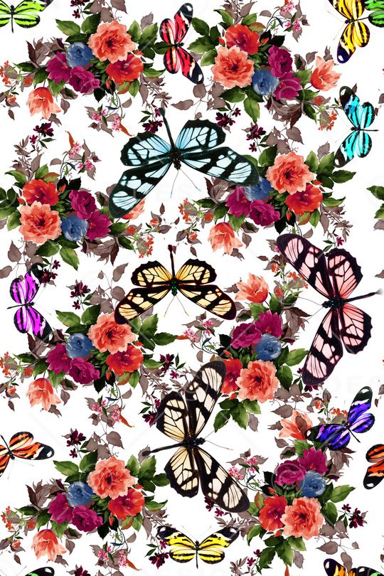 手绘花纹印花华亿平台图片