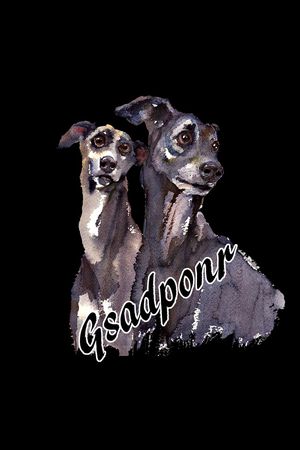 抽象手绘油画动物狗狗数码印花印花华亿平台图片