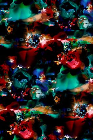 抽象炫彩花卉印花华亿平台图片