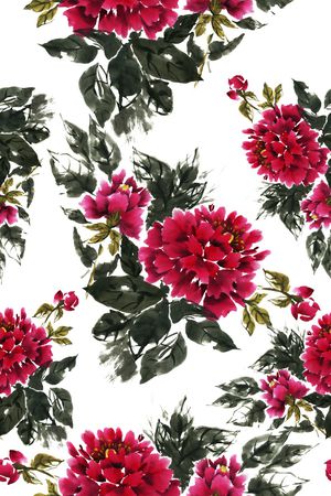 水墨印花华亿平台图片