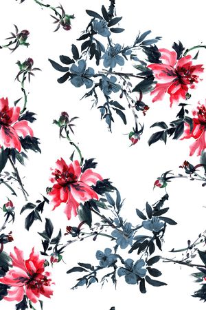 水墨印花华亿平台图片