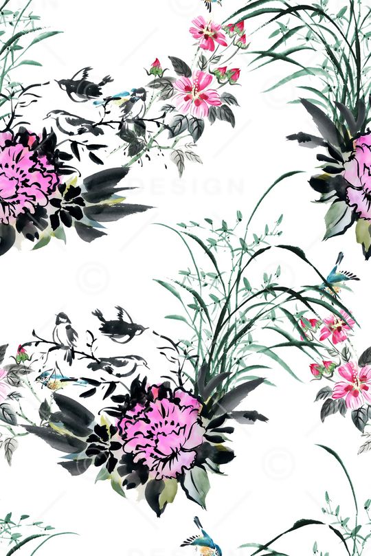 水墨印花华亿平台图片