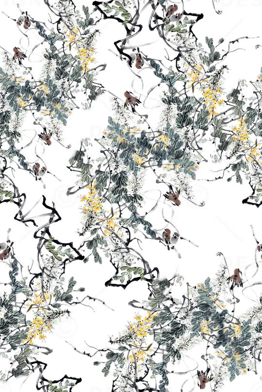 水墨印花华亿平台图片