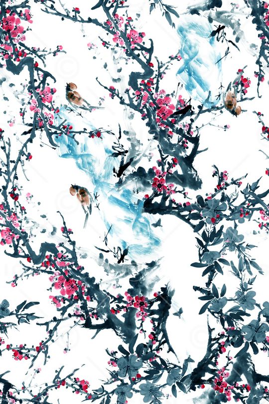 水墨印花华亿平台图片