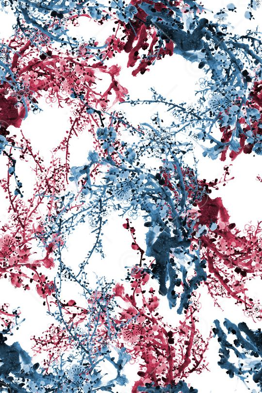 水墨印花华亿平台图片