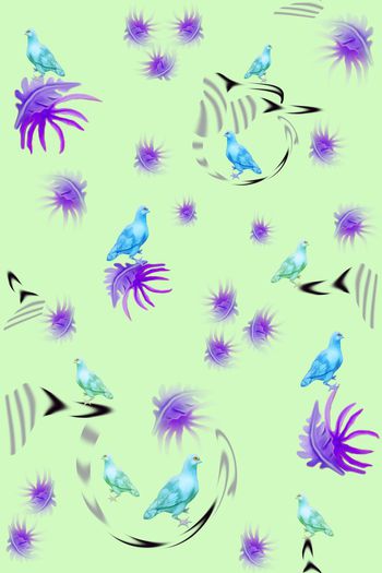 745715-优雅鸽子窗帘c