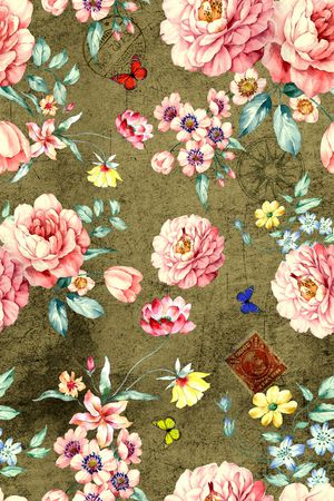 数码艺术花卉印花华亿平台图片