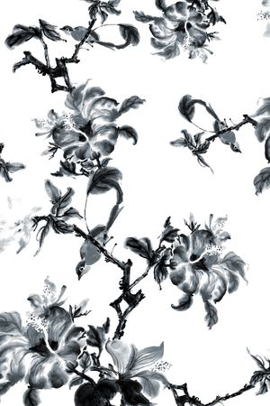 水墨印花华亿平台图片