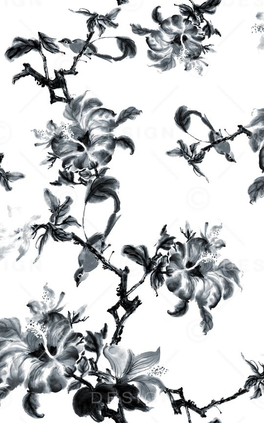 水墨印花华亿平台图片