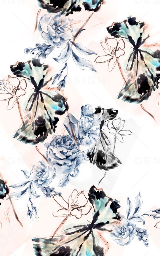 水墨印花华亿平台图片