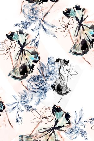 水墨印花华亿平台图片