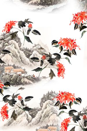 水墨印花华亿平台图片