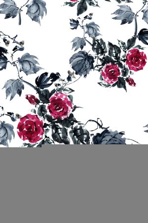 水墨印花华亿平台图片