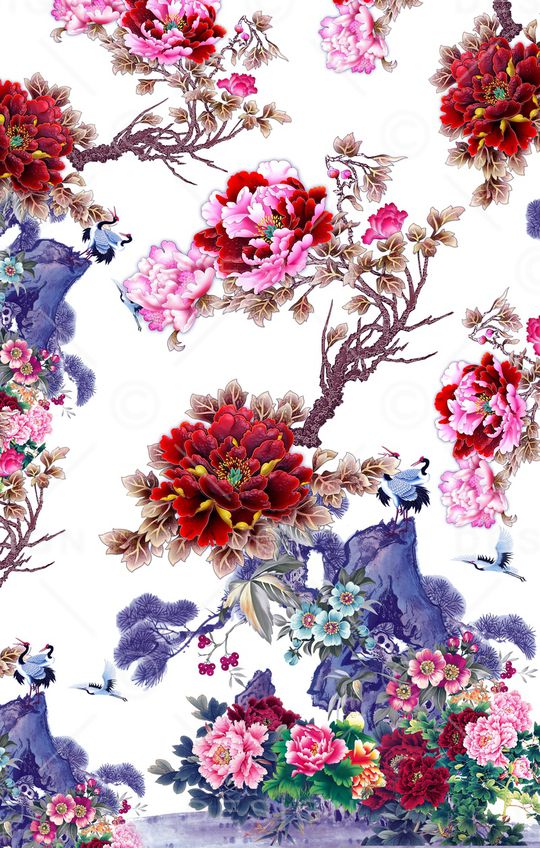 水墨印花华亿平台图片